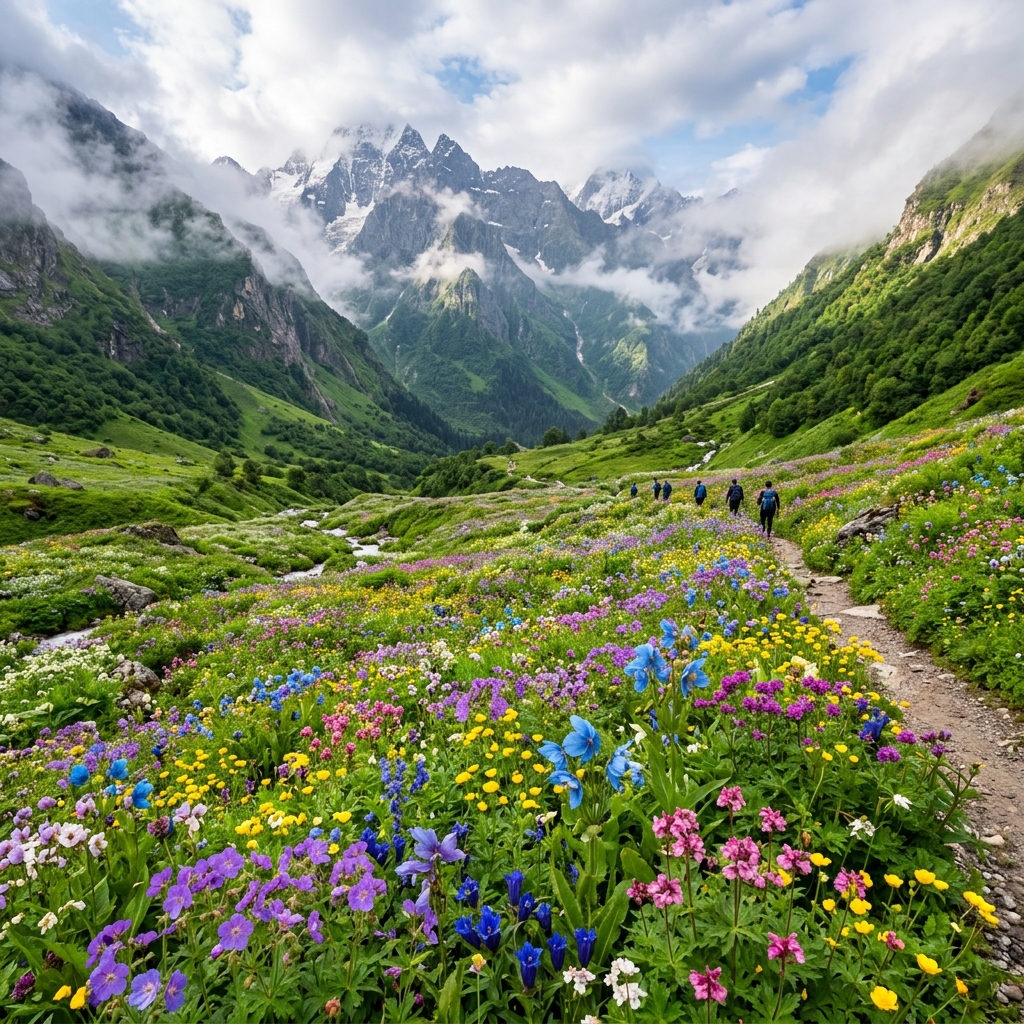 Valley of Flowers UNESCO World Heritage Site near Chamoli